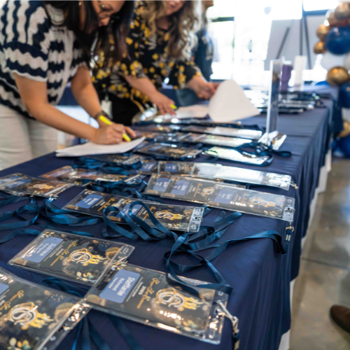 People Filling out name badges